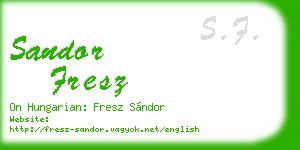 sandor fresz business card